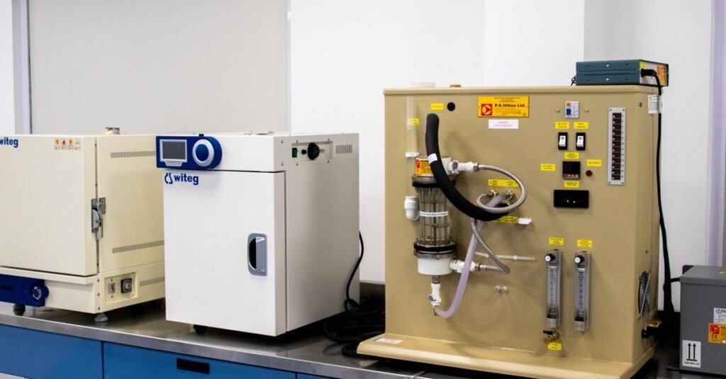 High-tech laboratory equipment featuring Witeg machines, perfect for industrial and scientific environments.